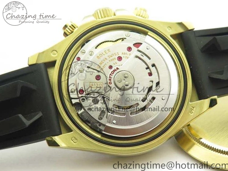 Daytona 1:1 Clone 116518 LN YG Dial Best Black ARF Rubber A4130 On Strap Super Edition 0303